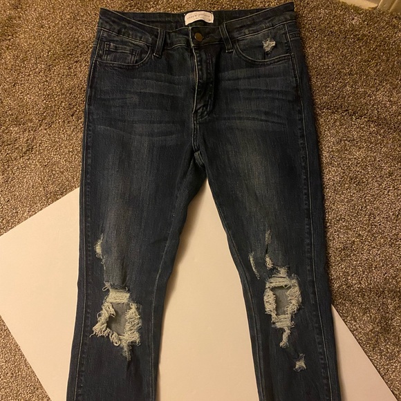 Pink Lily Denim - Pink Lily x Living my best style Dark Wash Jean